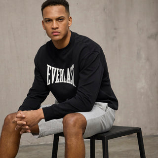 Everlast® EVERLAST Mens Iconic Maximized Logo Crew Sweat Sweatshirt Black