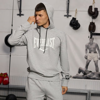 Everlast® EVERLAST Mens Iconic Maximized Logo Sweat Hoodie Sweatshirt Grey