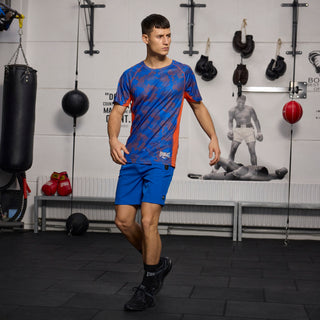 Everlast® EVERLAST Mens SS Athletic AOP Training Tee EVERDRI ™ T-shirt Blue