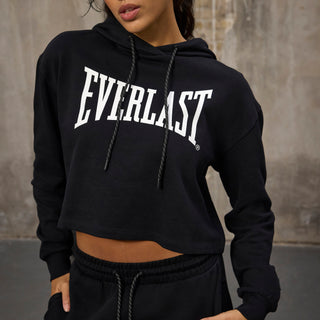 Everlast® EVERLAST Womens Iconic Logo Cropped Sweat Hoodie Sweatshirt Black