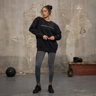 Everlast® EVERLAST Womens Oversized Greatness Is Within Crew Sweat Sweatshirt Black