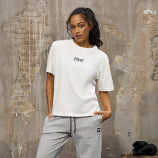 Everlast® EVERLAST Womens SS Oversized Iconic Cotton Stretch Tee T-shirt White