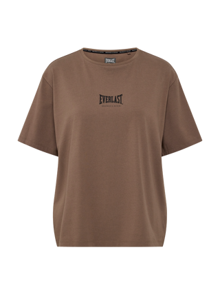 Everlast® Sport EVERLAST Womens SS Oversized Iconic Cotton Stretch Tee T-shirt Sand