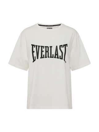 Everlast® Sport EVERLAST Womens SS Oversized Iconic Logo Cotton Stretch Tee T-shirt White