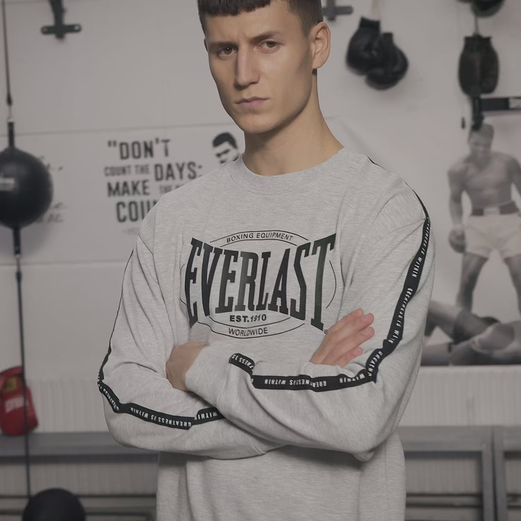 Everlast® Nordic EVERLAST Mens Worldwide Greastest Crew Sweat Sweatshirt Light Grey Melange